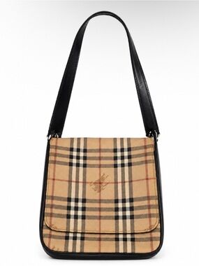 Vintage Burberrys Tan and Black Check Shoulder Bag